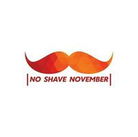 No Shave November Typographic Vector Design. Vector poster or banner for no shave social solidarity November event against man prostate cancer campaign