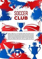 Soccer sport club banner for football competition vector