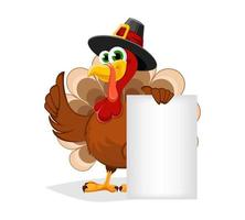 Thanksgiving Day. Funny cartoon character turkey vector