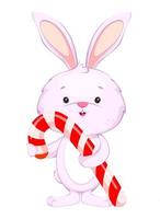 Cute rabbit cartoon character. Funny bunny vector
