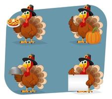 Thanksgiving Day. Funny cartoon character turkey vector