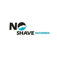 No Shave November Typographic Vector Design. Vector poster or banner for no shave social solidarity November event against man prostate cancer campaign