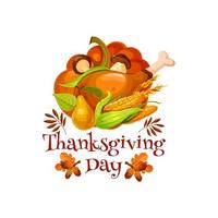 Thanksgiving Day poster for autumn holiday design vector