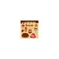 Bakery shop pastry desserts vector wafer poster
