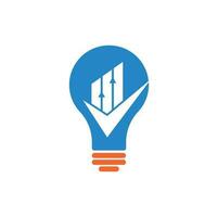 Check finance bulb shape logo icon vector. Mark chart and graph logo. vector