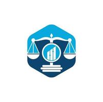 Justice finance logo vector template. Creative Law Firm with graph logo design concepts