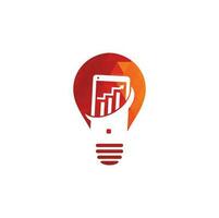 Mobile Graph bulb shape Logo Template Design. Phone analytics marketing vector logo template