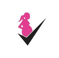 Check pregnancy logo design. Pregnant Logo Symbol Template Design Vector. vector