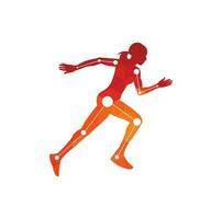 vector de plantilla de diseño de tratamiento de fisioterapia con gente corriendo.