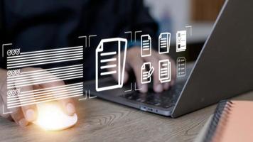 document management concept, online documentation database photo