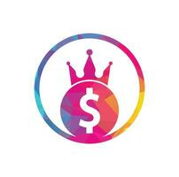 Dollar King Logo Designs Concept Vector. Crown money icon Vector. vector