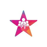 la gente vence al logotipo del concepto de forma de estrella. diseño de plantilla de logotipo comunitario ilustración vectorial. vector