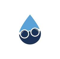 Glasses drop shape concept Logo Design. spectacles icon design template vector