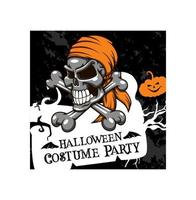 Halloween vector poster costume party skull