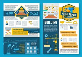 Building construction, home repair poster design vector