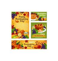 Thanksgiving day vector posters and banners