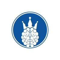 Crown brain logo icon design. Smart king vector logo design. Human brain with crown icon design.
