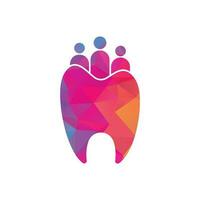 Family Dental logo template isolated with three people. Family dental logo with people concept. vector