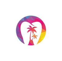 diseño del logotipo de odontología de la clínica dental. logotipo dental con el concepto de isla tropical. vector