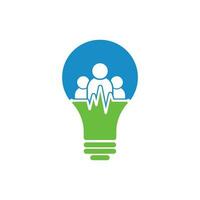 People Beat bulb shape concept logo. Community logo template designs vector illustration.