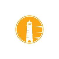 Lighthouse logo template. Building of lighthouse logo vector. vector