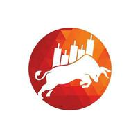 Bullish Trader Logo. Forex bull logo design template vector. Financial bull logo design. Trade Bull Chart. vector