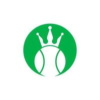 Tennis king vector logo design. Tennis ball and crown icon design template.