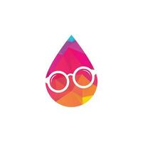 Glasses drop shape concept Logo Design. spectacles icon design template vector