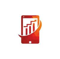 Mobile Graph Logo Template Design. Phone analytics marketing vector logo template