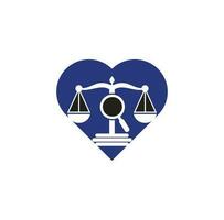 Find Justice heart logo vector template, Creative Law Firm logo design concepts. loupe law firm logo