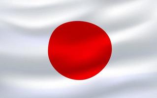 bandera de japón icono 3d ondeando en el viento vector