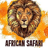 African lion poster safari hunting vector poster