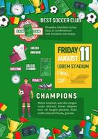 Soccer or football championship match banner vector