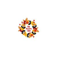 Autumn sale vector poster of leaf fall or berry