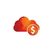 vector de logotipo de dinero en la nube. plantilla de logotipo de pago en la nube