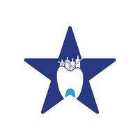 logotipo de icono de concepto de forma de estrella de finanzas dentales. plantilla de diseño de logotipo de vector de estadística dental.