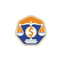 Money scale vector logo design. Finance concept. Logotype scale and dollar symbol icon.