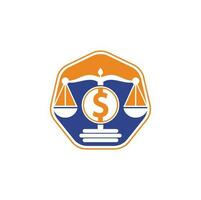 diseño de logotipo de vector de escala de dinero. concepto de finanzas escala de logotipo e icono de símbolo de dólar.