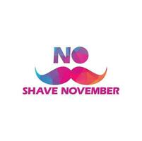 No Shave November Typographic Vector Design. Vector poster or banner for no shave social solidarity November event against man prostate cancer campaign