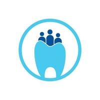 Family Dental logo template isolated with three people. Family dental logo with people concept. vector