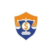 diseño de logotipo de vector de escala de dinero. concepto de finanzas escala de logotipo e icono de símbolo de dólar.