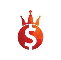 Dollar King Logo Designs Concept Vector. Crown money icon Vector. vector