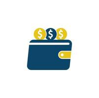 Wallet Logo Design. Wallet money logo icon. Wallet With dollar logo template vector