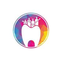 concepto de logotipo de icono de finanzas de dentista. plantilla de diseño de logotipo de vector de estadística dental.