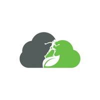 Nature Physiotherapy cloud shape concept logo icon vector. Physiotherapy treatment concept vector design.