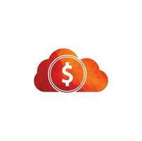 vector de logotipo de dinero en la nube. plantilla de logotipo de pago en la nube