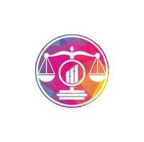 Justice finance logo vector template. Creative Law Firm with graph logo design concepts