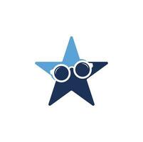 diseño de logotipo de concepto de forma de estrella de gafas. vector de plantilla de diseño de icono de gafas