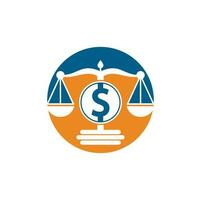 diseño de logotipo de vector de escala de dinero. concepto de finanzas escala de logotipo e icono de símbolo de dólar.