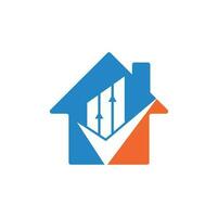 Check finance home shape logo icon vector. Mark chart and graph logo. vector